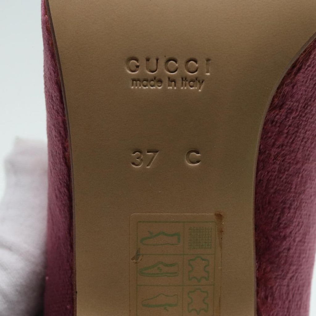 GUCCI pumps High heels Velor 37C Pink Beige ti1972