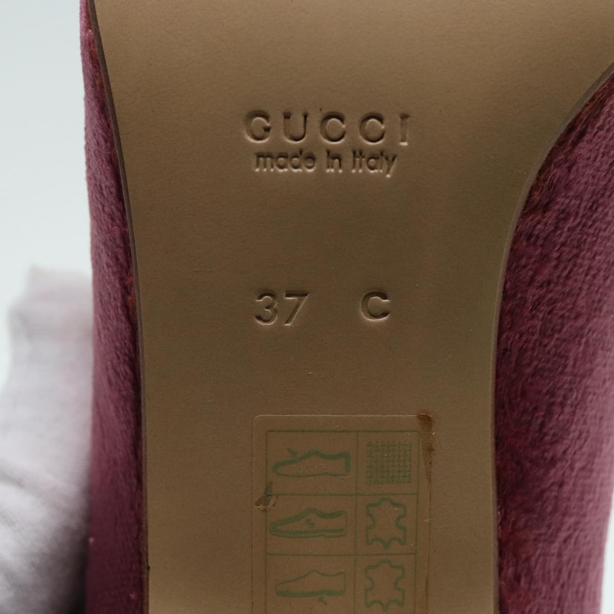 GUCCI pumps High heels Velor 37C Pink Beige ti1972