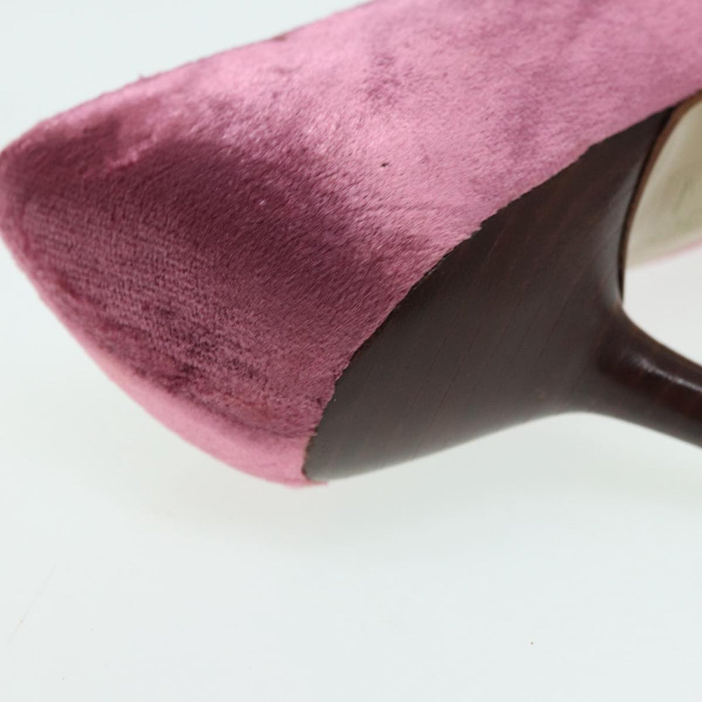 GUCCI pumps High heels Velor 37C Pink Beige ti1972