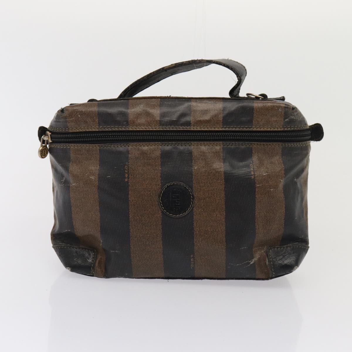 FENDI Pecan Canvas Hand Bag Coated Canvas 2Set Brown Black ti1976