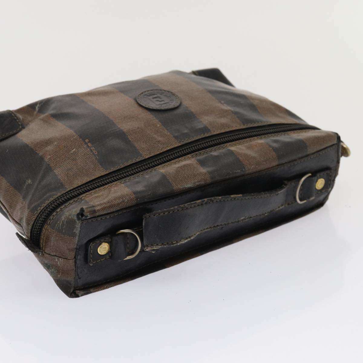FENDI Pecan Canvas Hand Bag Coated Canvas 2Set Brown Black ti1976