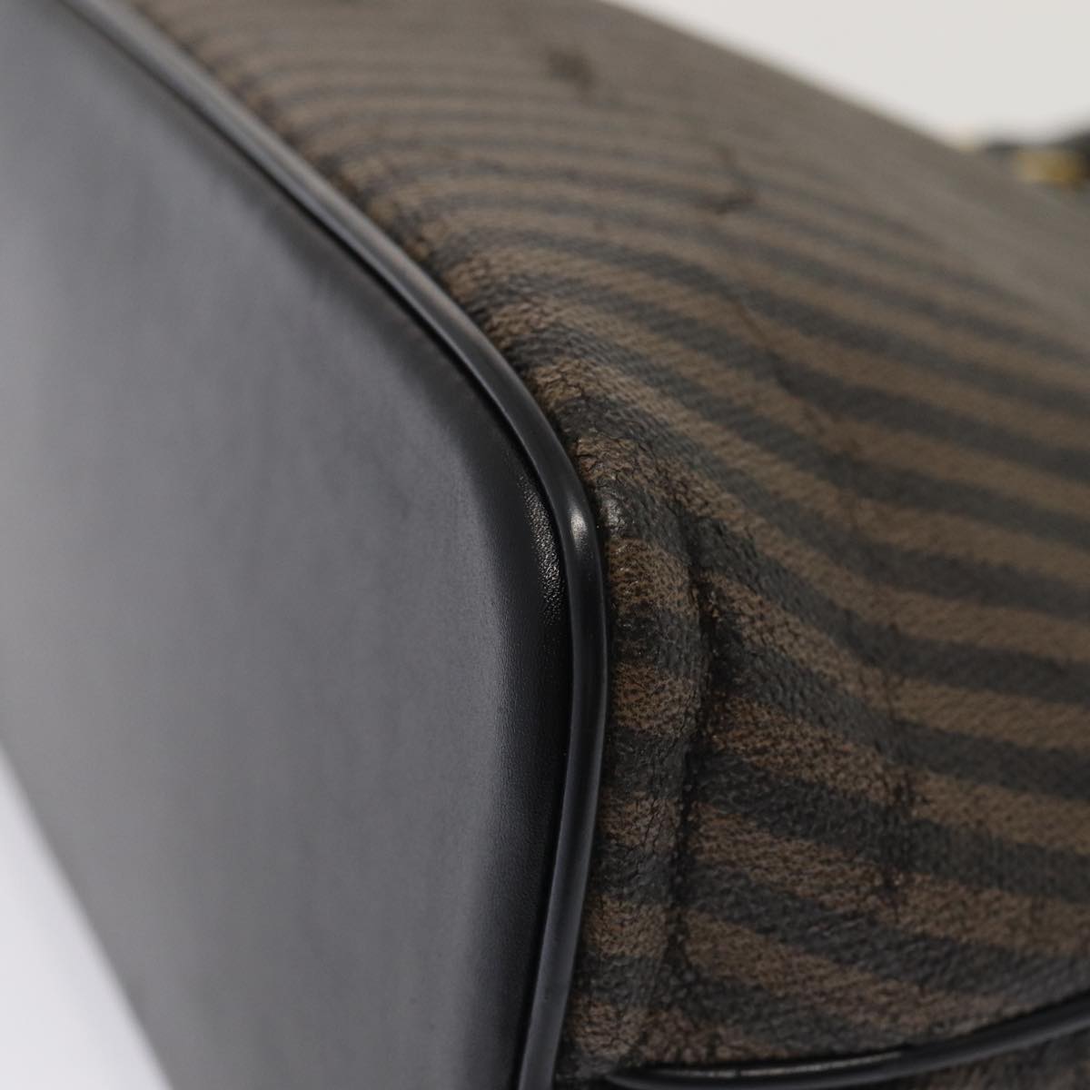 FENDI Pecan Canvas Hand Bag Coated Canvas 2Set Brown Black ti1976