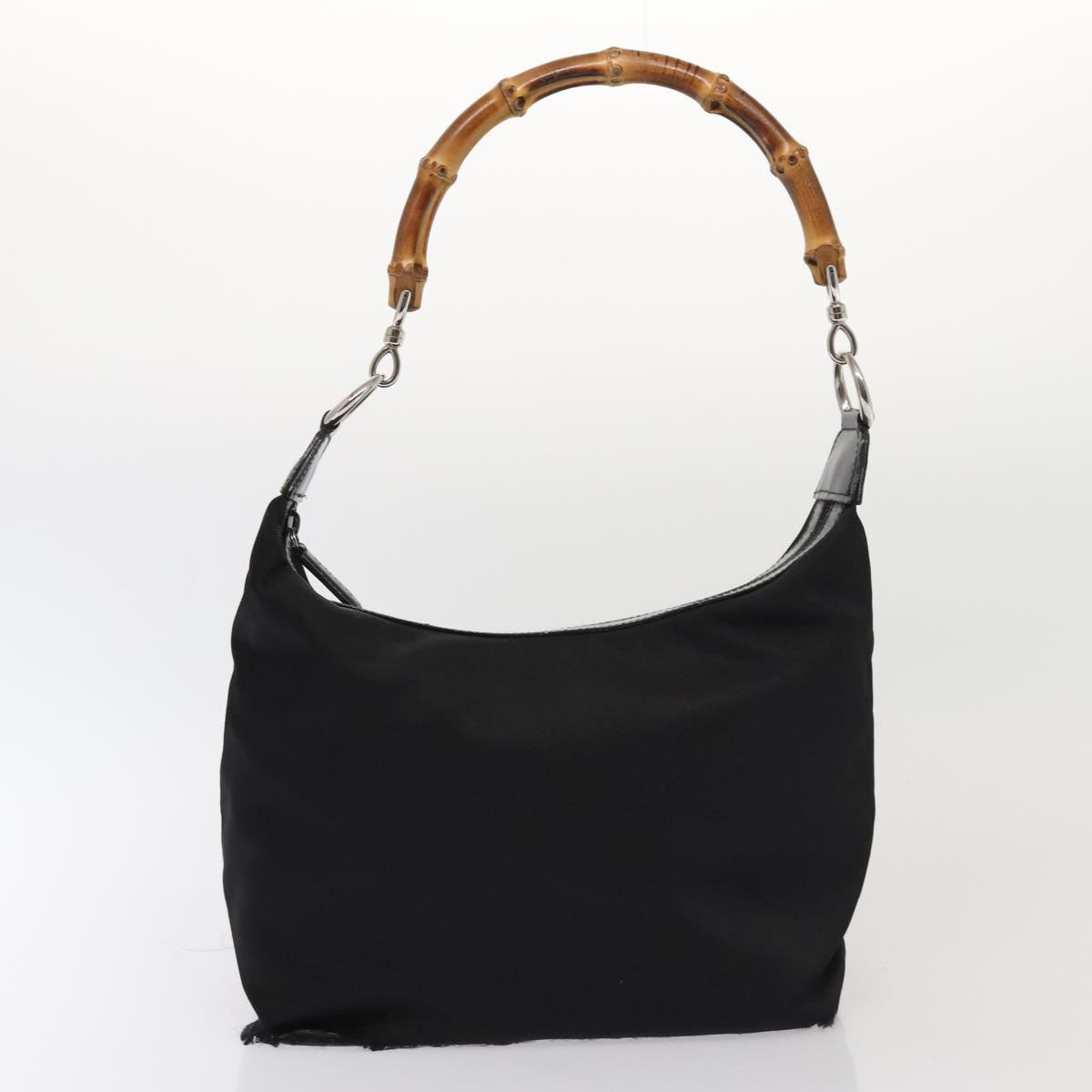 GUCCI Bamboo Hand Bag Nylon 2Set Black ti1978