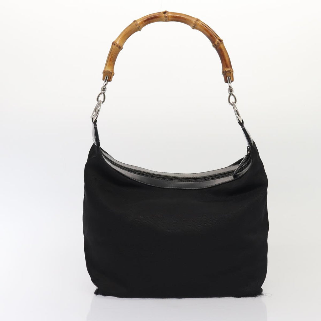 GUCCI Bamboo Hand Bag Nylon 2Set Black ti1978