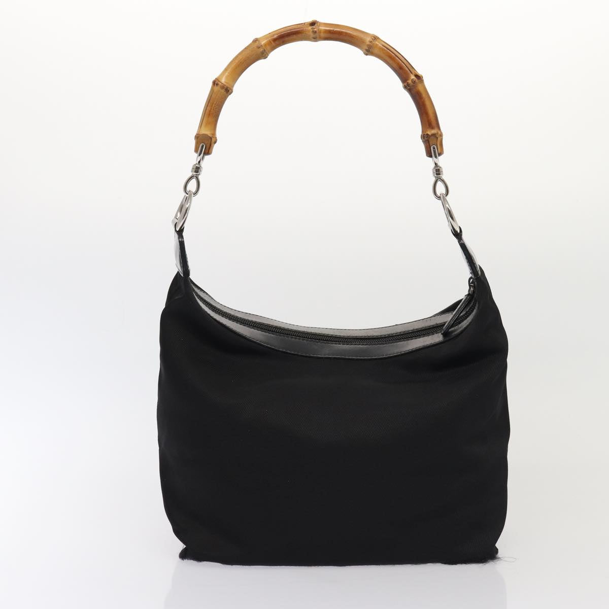 GUCCI Bamboo Hand Bag Nylon 2Set Black ti1978
