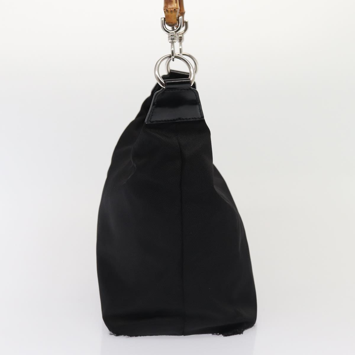GUCCI Bamboo Hand Bag Nylon 2Set Black ti1978