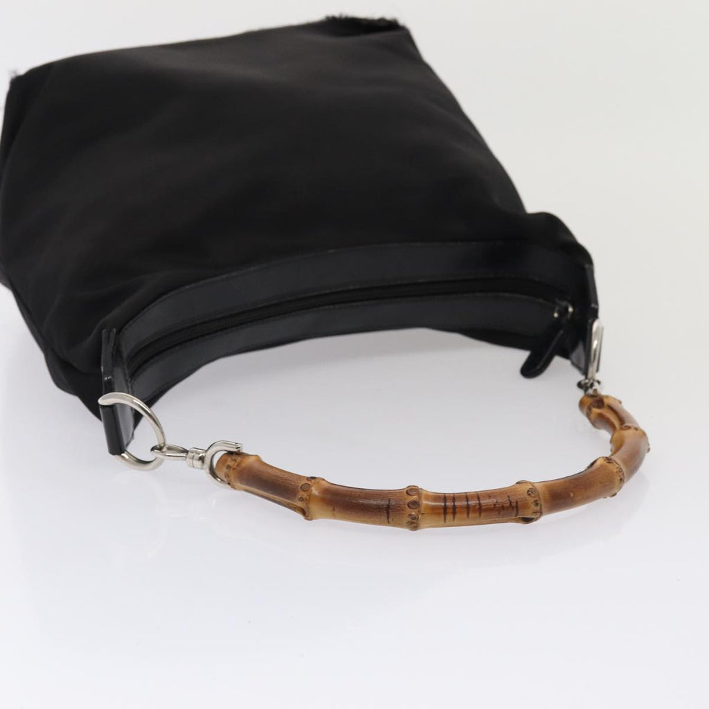 GUCCI Bamboo Hand Bag Nylon 2Set Black ti1978