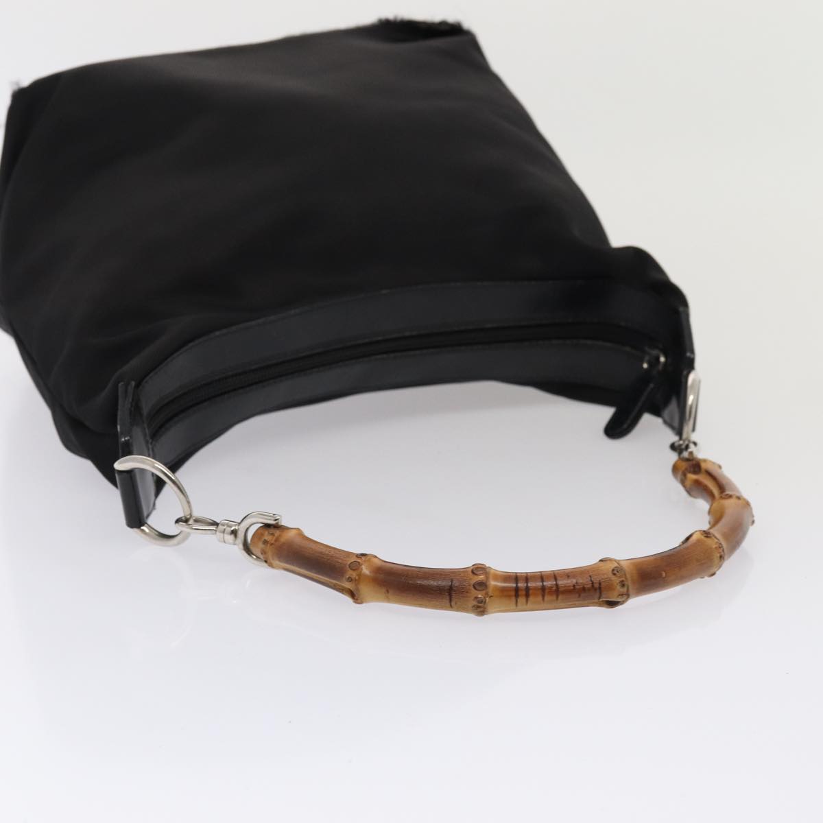 GUCCI Bamboo Hand Bag Nylon 2Set Black ti1978