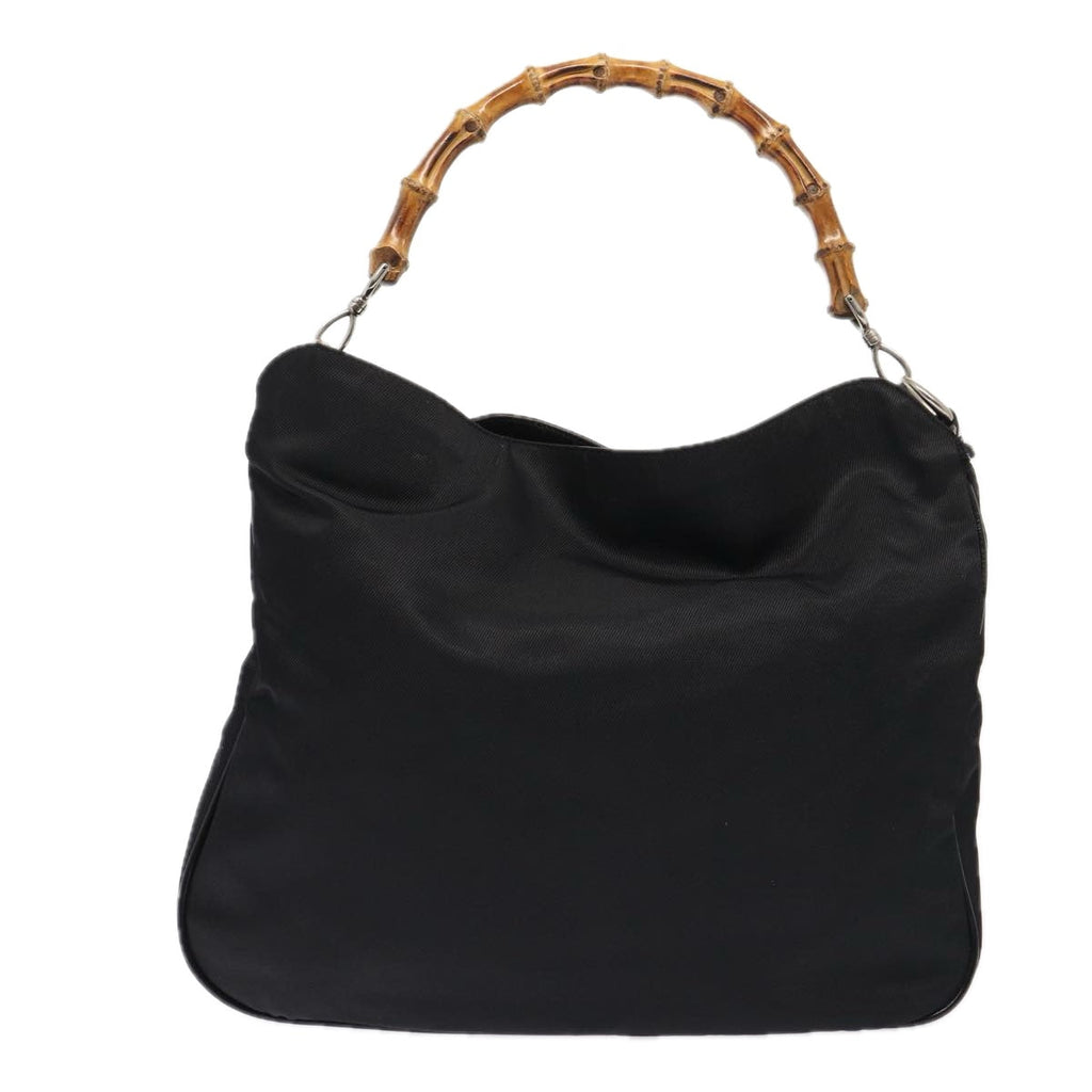 GUCCI Bamboo Hand Bag Nylon 2Set Black ti1978