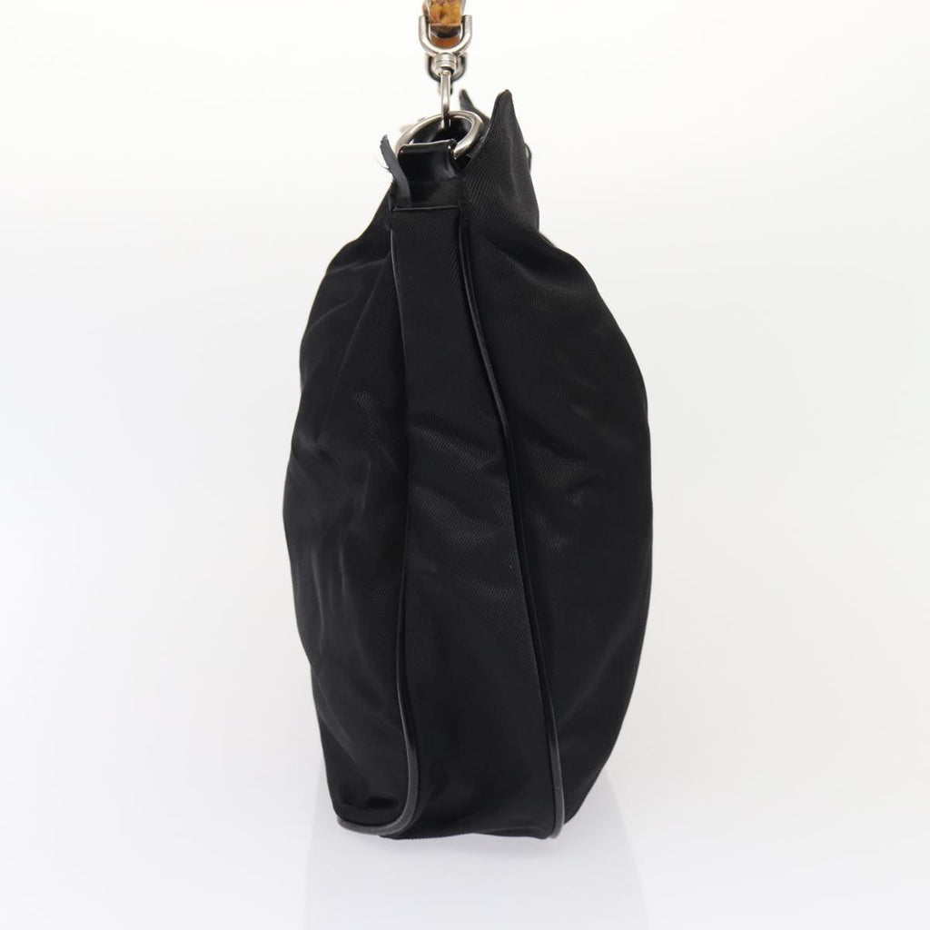 GUCCI Bamboo Hand Bag Nylon 2Set Black ti1978