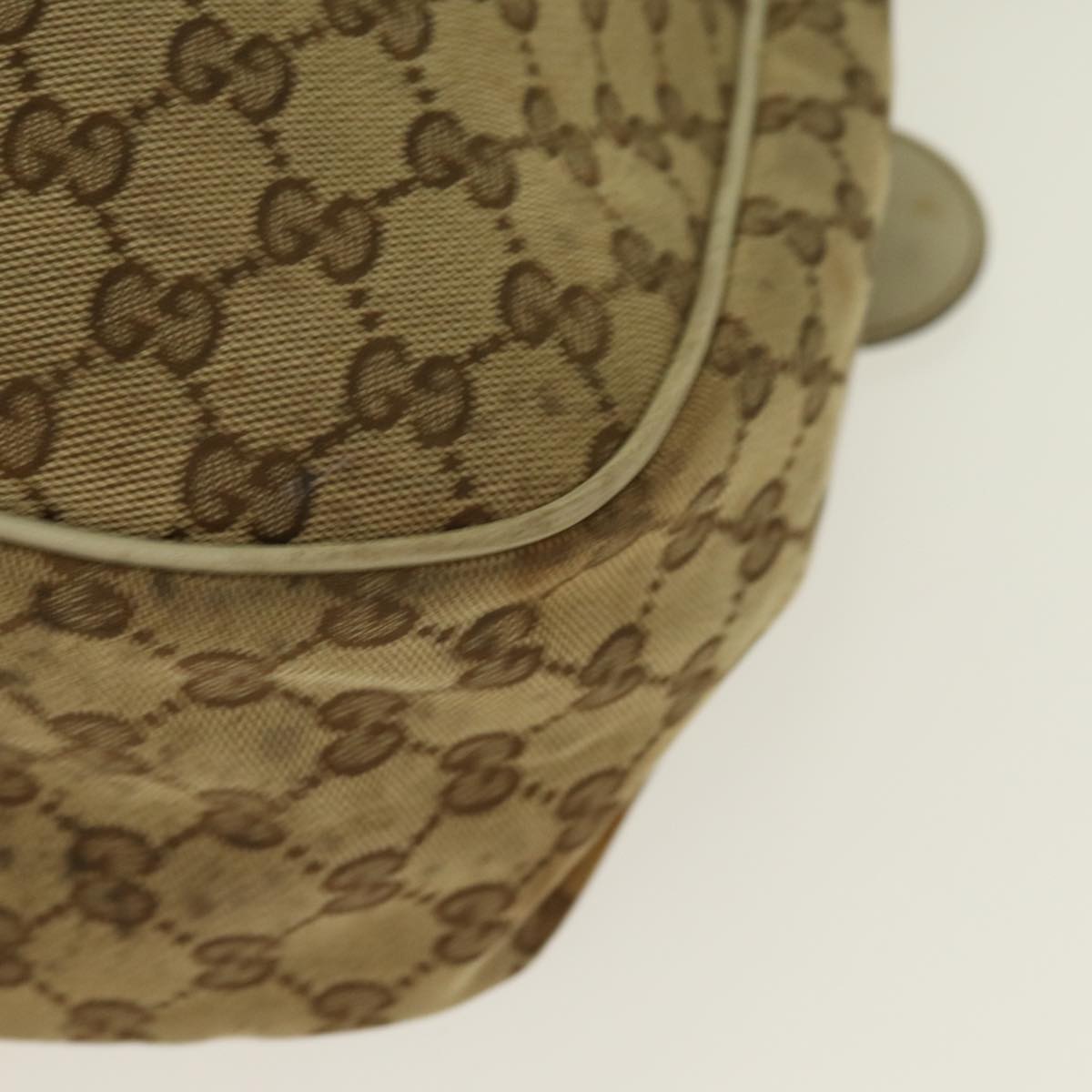 GUCCI GG Canvas Shoulder Bag Beige Gold 296834 ti1988
