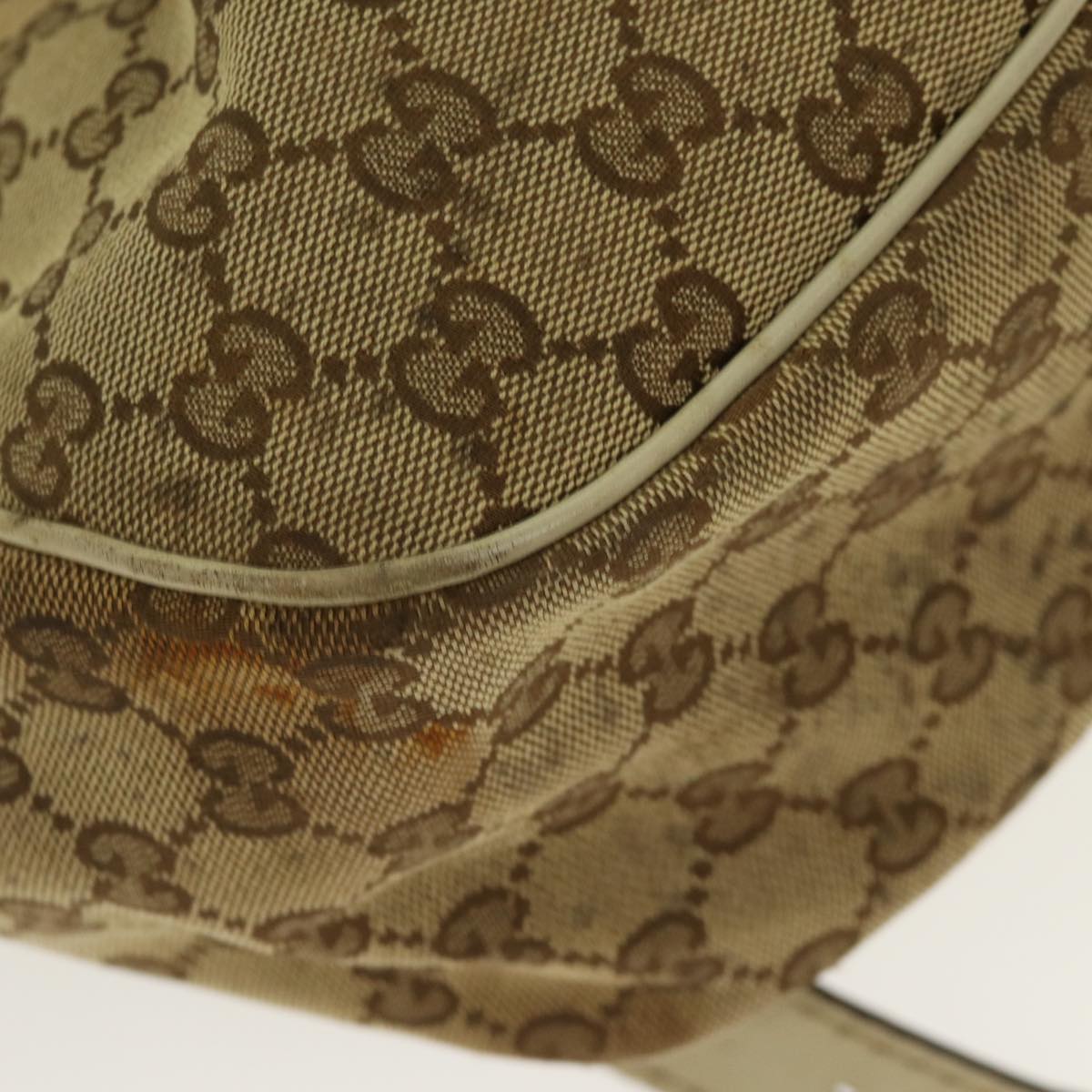 GUCCI GG Canvas Shoulder Bag Beige Gold 296834 ti1988