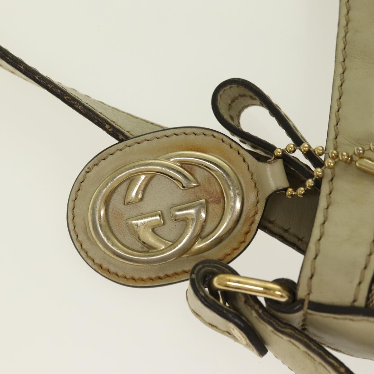 GUCCI GG Canvas Shoulder Bag Beige Gold 296834 ti1988