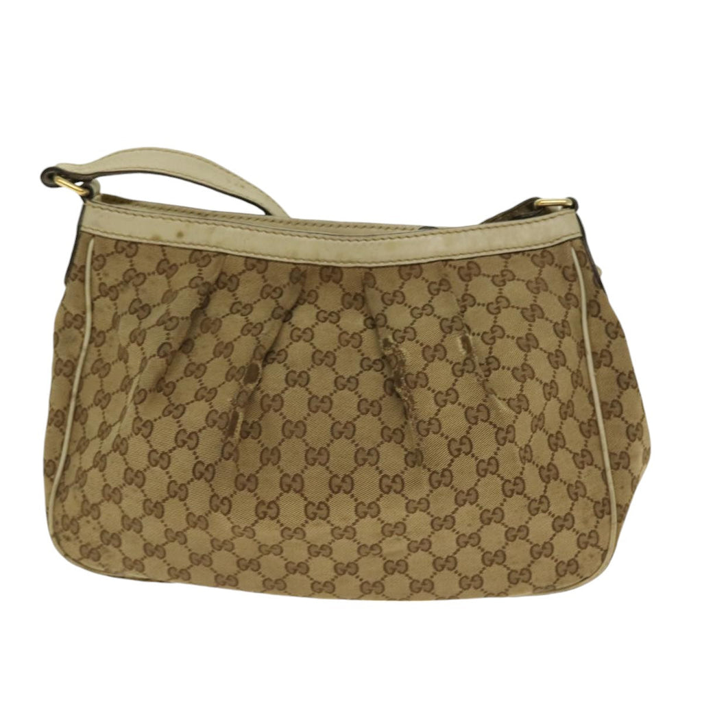 GUCCI GG Canvas Shoulder Bag Beige Gold 296834 ti1988
