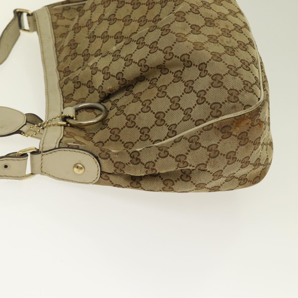 GUCCI GG Canvas Shoulder Bag Beige Gold 296834 ti1988