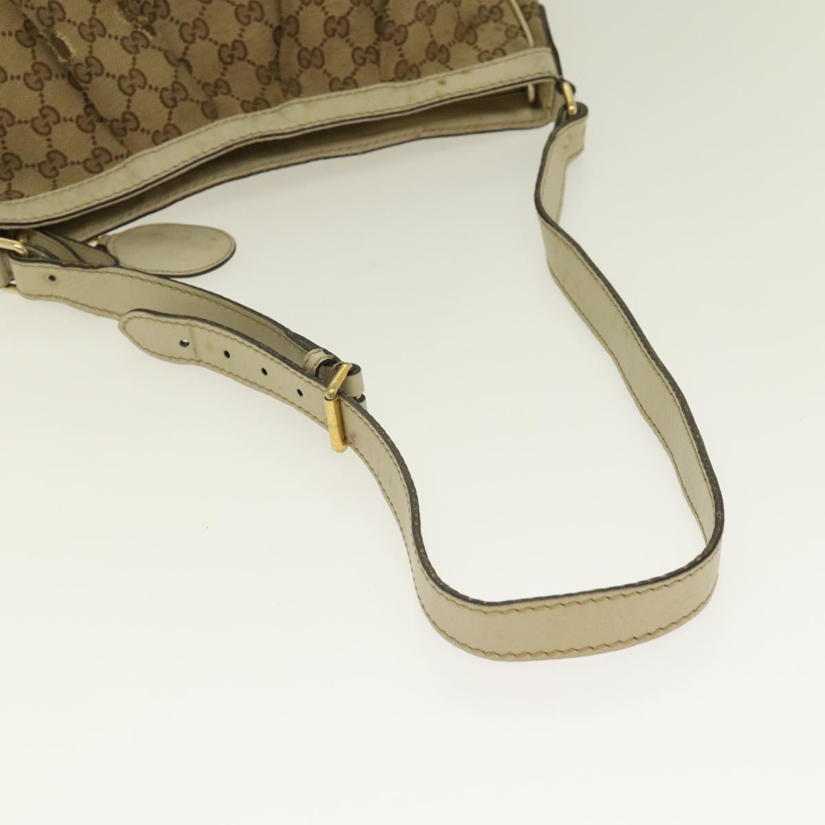 GUCCI GG Canvas Shoulder Bag Beige Gold 296834 ti1988