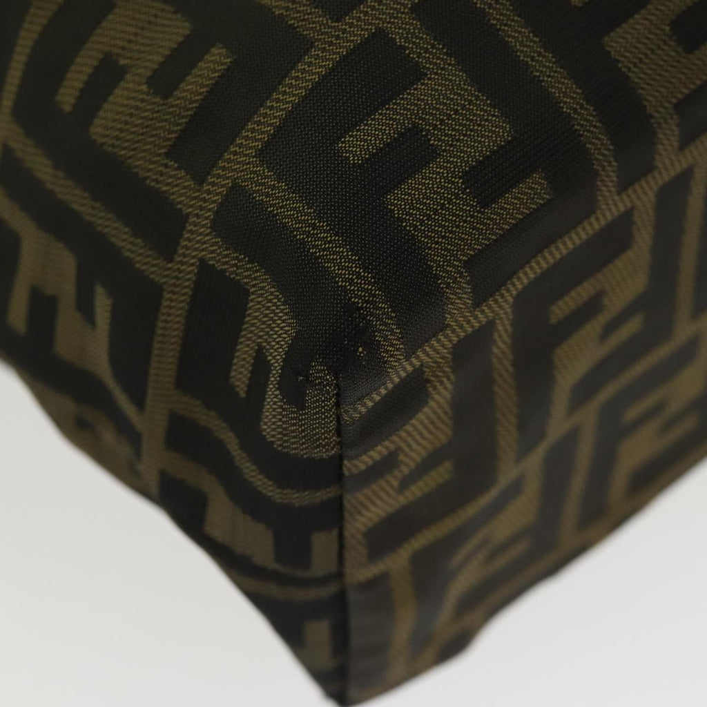 FENDI Zucca Canvas Tote Bag Brown Black Silver ti2007