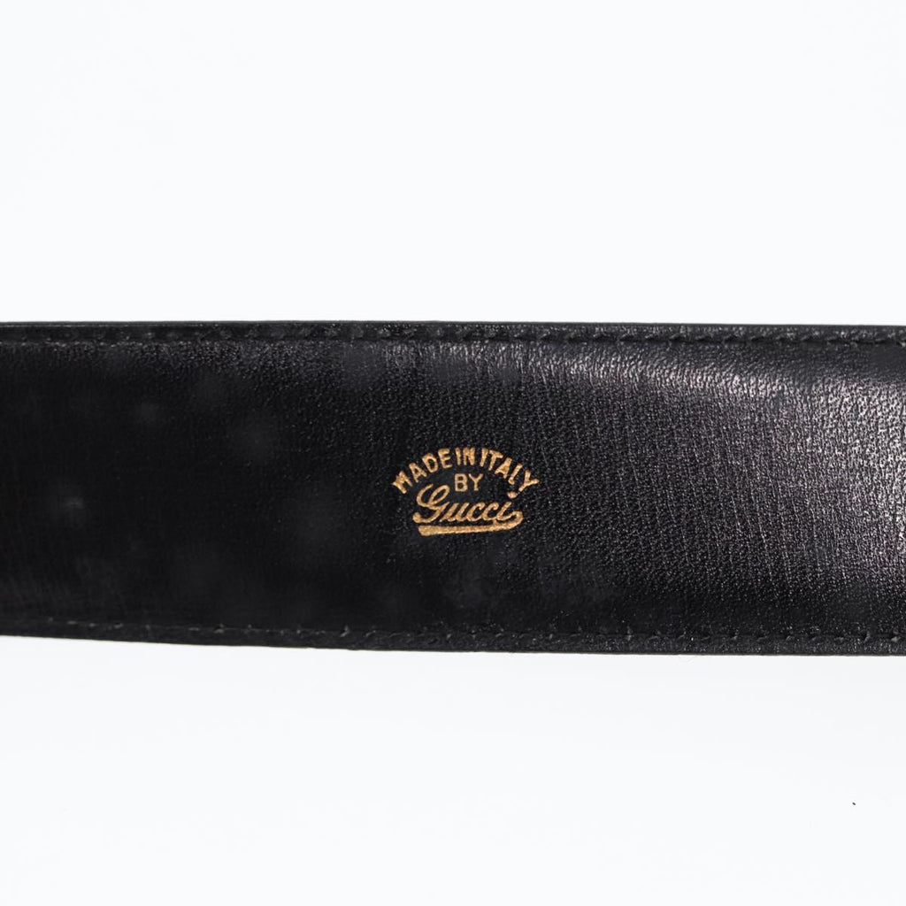 GUCCI Belt Leather 33.5"" Black ti2013