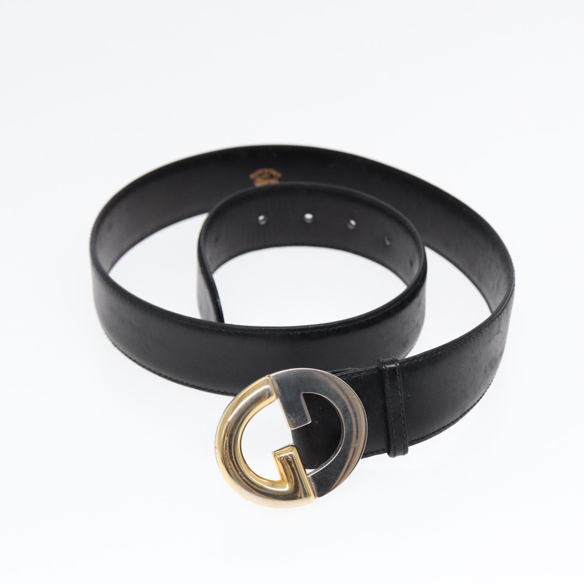 GUCCI Belt Leather 33.5"" Black ti2013
