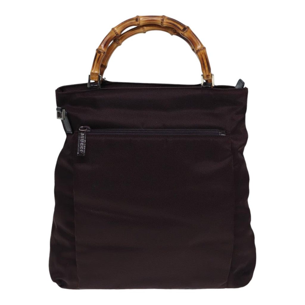 GUCCI Bamboo Shoulder Bag Nylon 2Set Brown Black ti2023