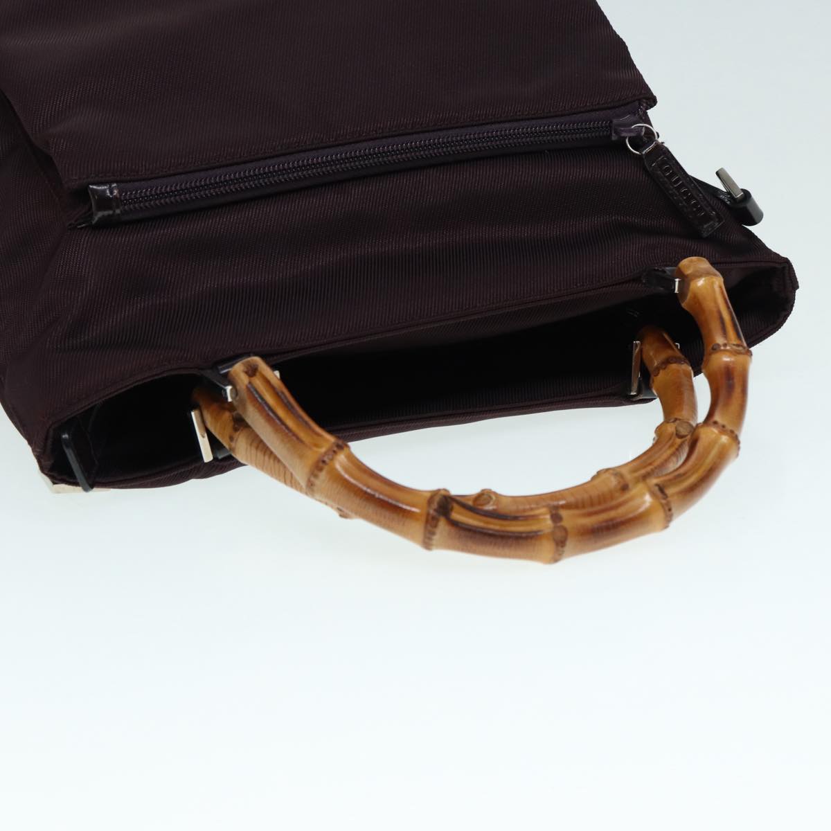 GUCCI Bamboo Shoulder Bag Nylon 2Set Brown Black ti2023