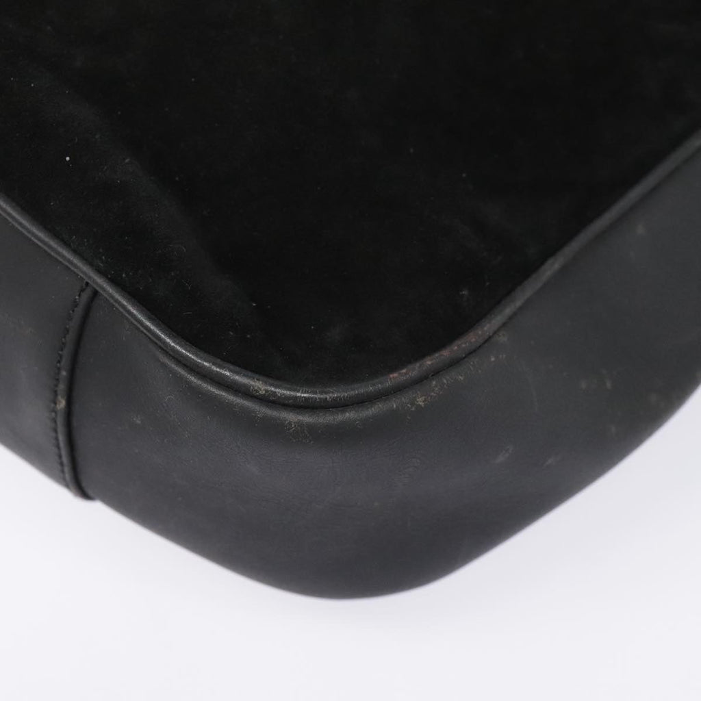 GUCCI Bamboo Shoulder Bag Leather 2way Black Gold 1 1577 2615 ti2025