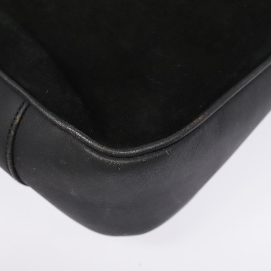GUCCI Bamboo Shoulder Bag Leather 2way Black Gold 1 1577 2615 ti2025