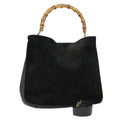 GUCCI Bamboo Shoulder Bag Leather 2way Black Gold 1 1577 2615 ti2025