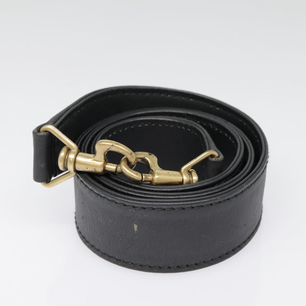 GUCCI Bamboo Shoulder Bag Leather 2way Black Gold 1 1577 2615 ti2025