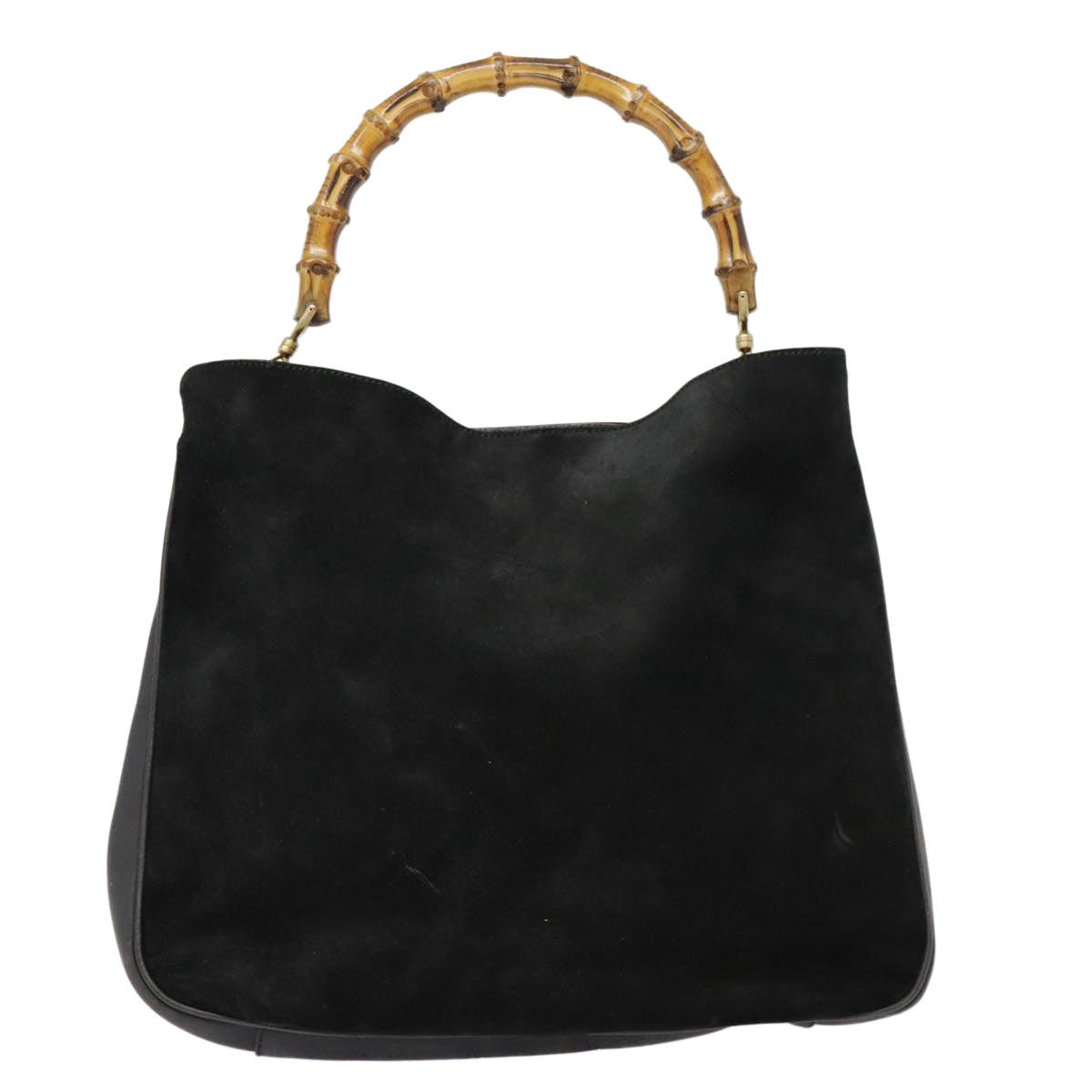 GUCCI Bamboo Shoulder Bag Leather 2way Black Gold 1 1577 2615 ti2025