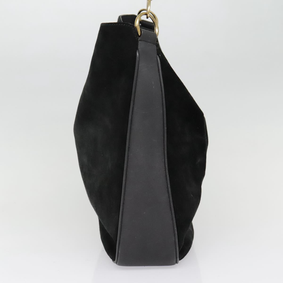 GUCCI Bamboo Shoulder Bag Leather 2way Black Gold 1 1577 2615 ti2025