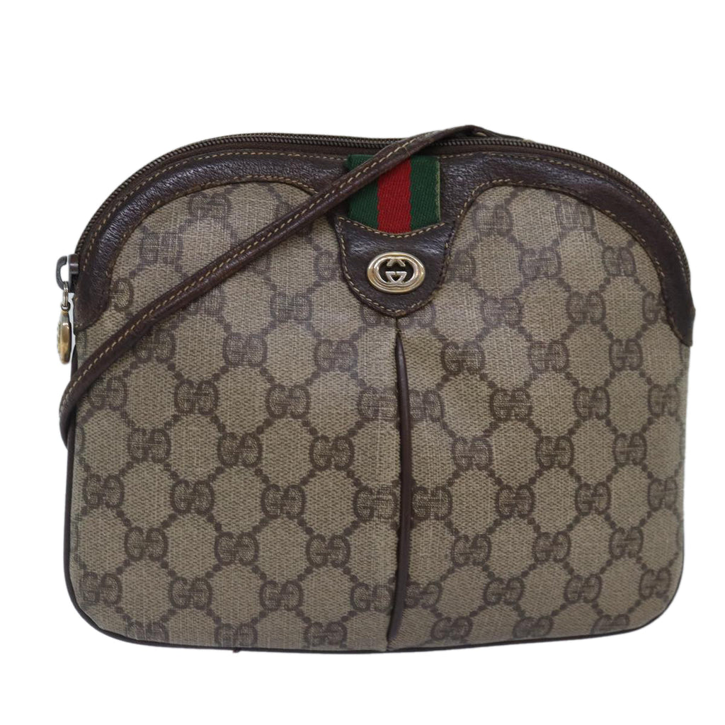 GUCCI GG Supreme Web Sherry Line Shoulder Bag PVC Beige 904 02 047 ti2026