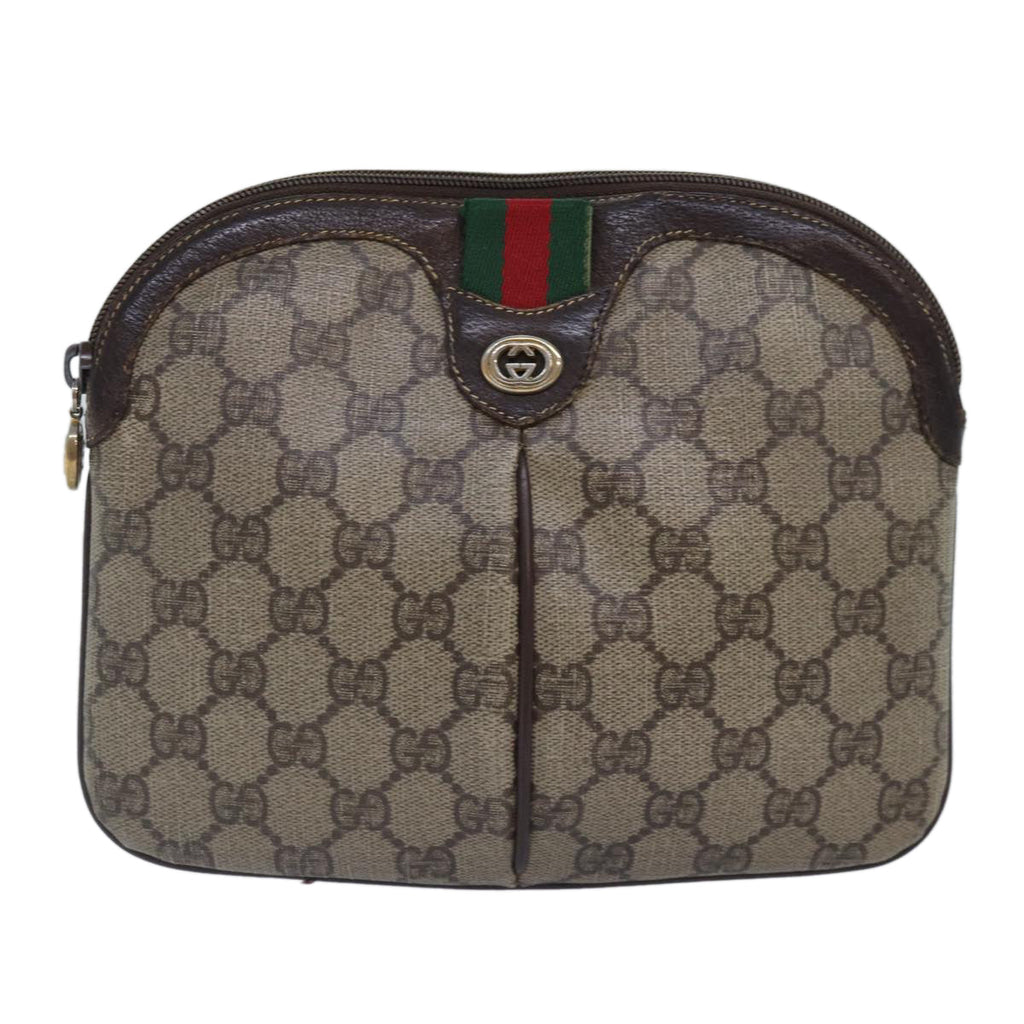 GUCCI GG Supreme Web Sherry Line Shoulder Bag PVC Beige 904 02 047 ti2026