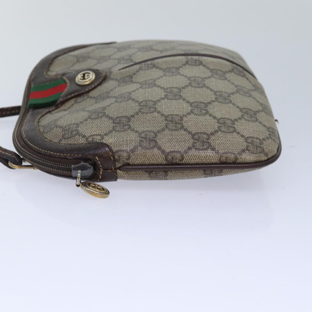 GUCCI GG Supreme Web Sherry Line Shoulder Bag PVC Beige 904 02 047 ti2026