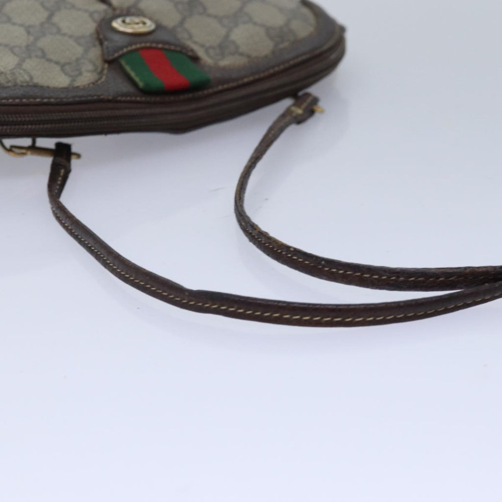 GUCCI GG Supreme Web Sherry Line Shoulder Bag PVC Beige 904 02 047 ti2026