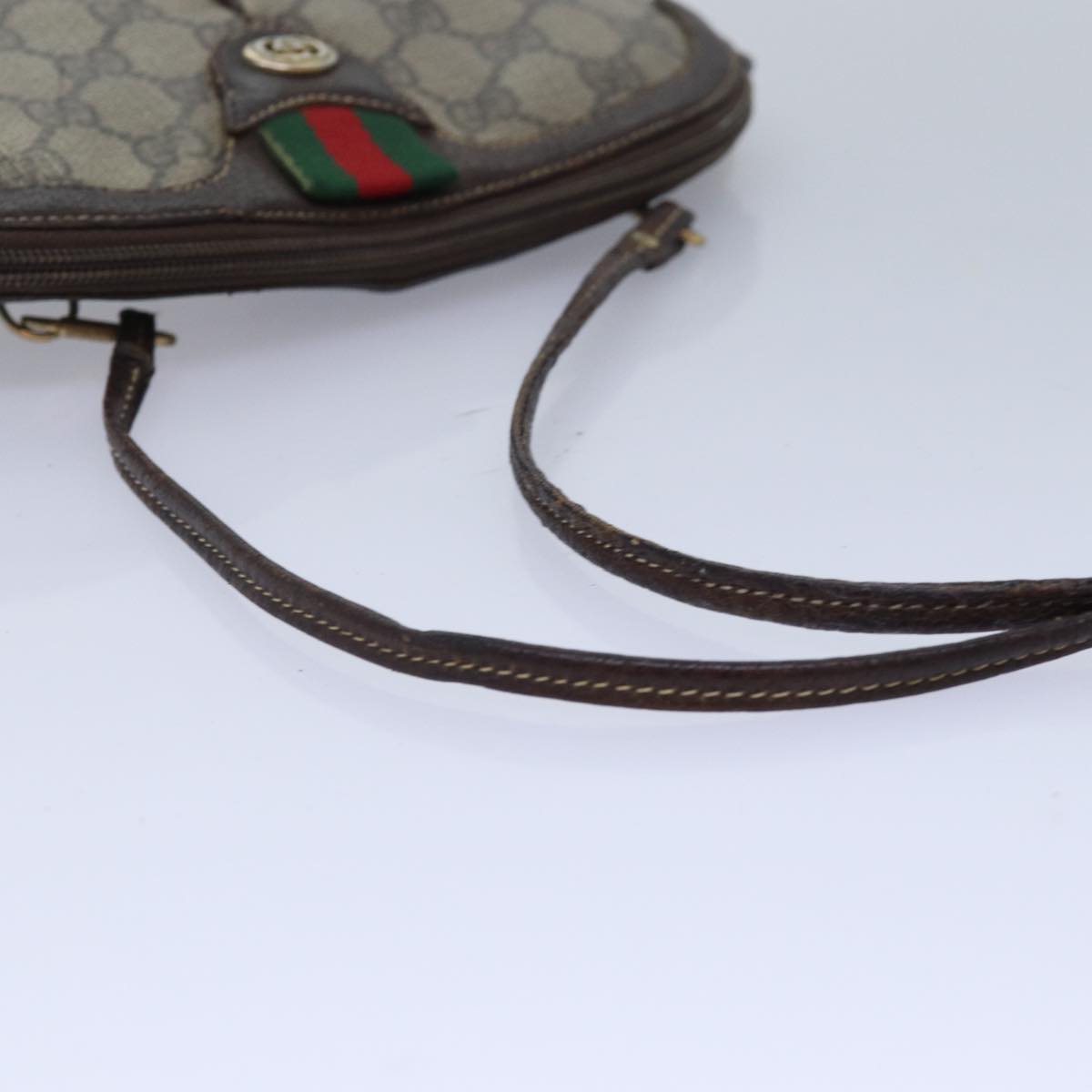 GUCCI GG Supreme Web Sherry Line Shoulder Bag PVC Beige 904 02 047 ti2026