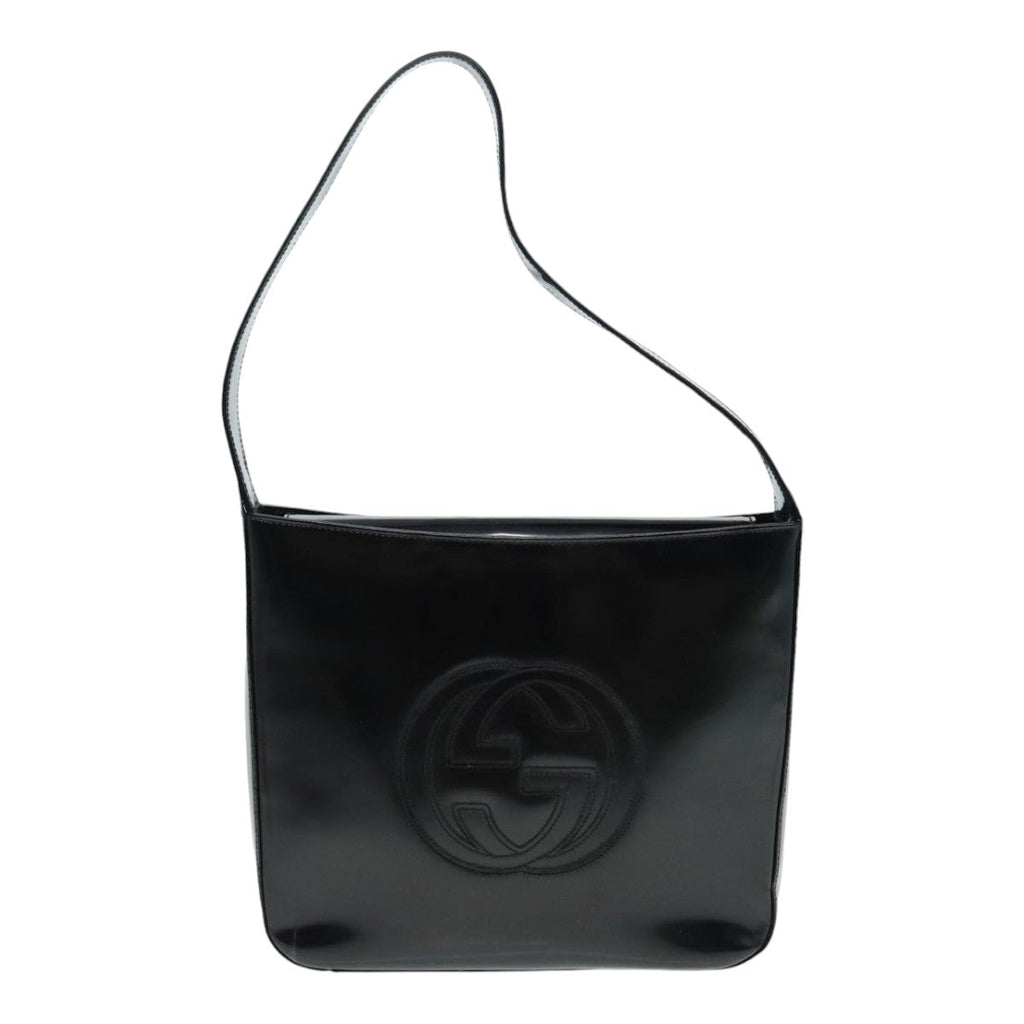 GUCCI Shoulder Bag Patent leather Black Silver 000 1186 0506 ti2031