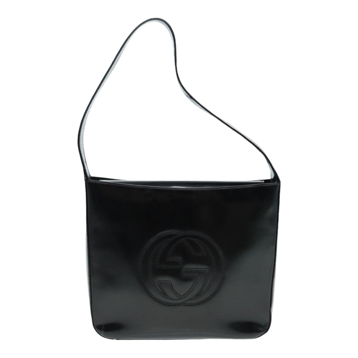 GUCCI Shoulder Bag Patent leather Black Silver 000 1186 0506 ti2031