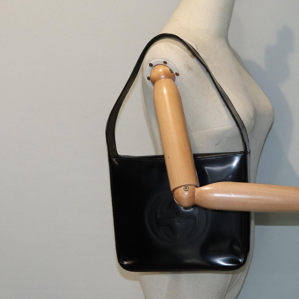 GUCCI Shoulder Bag Patent leather Black Silver 000 1186 0506 ti2031