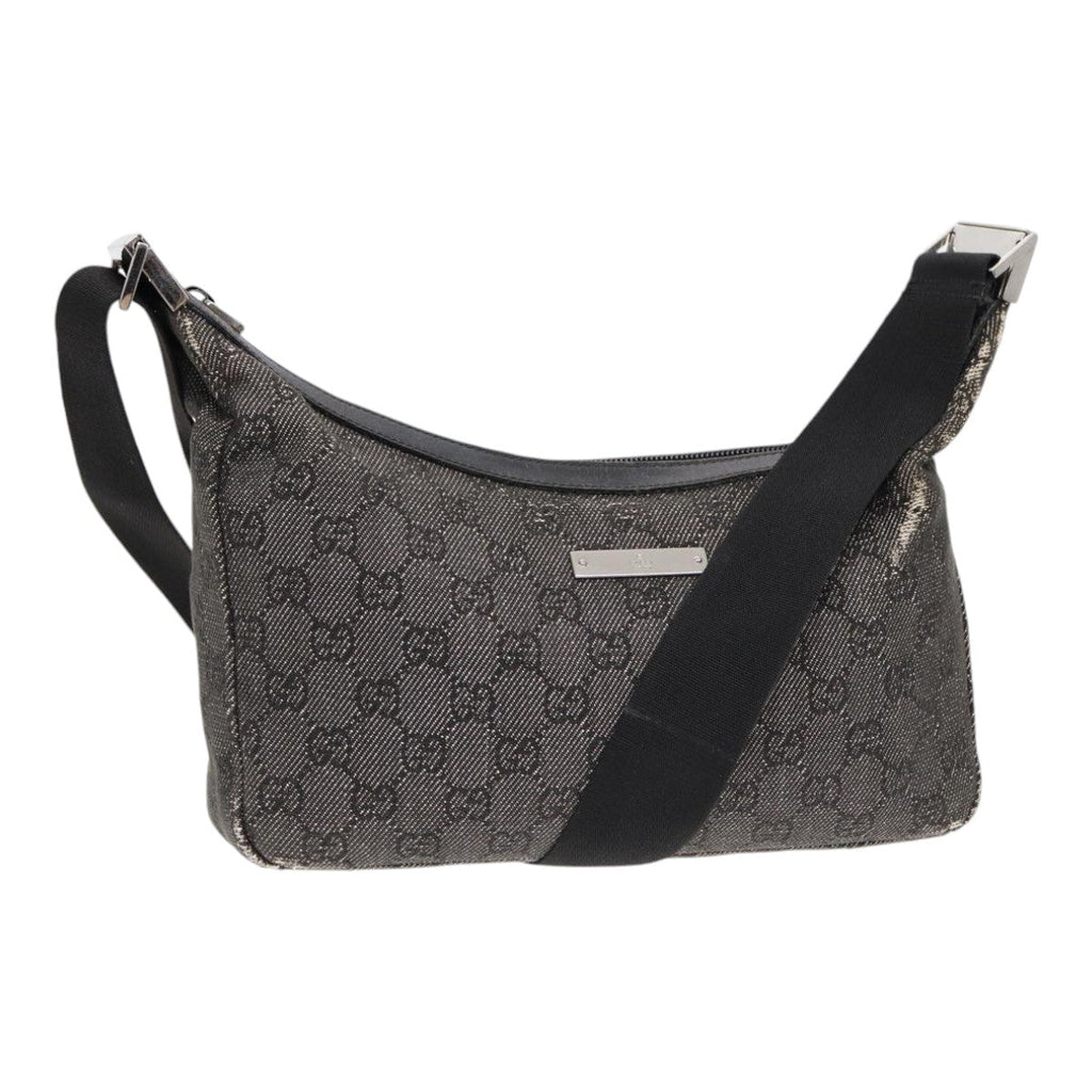GUCCI GG Canvas Shoulder Bag Gray Silver 35098 ti2032