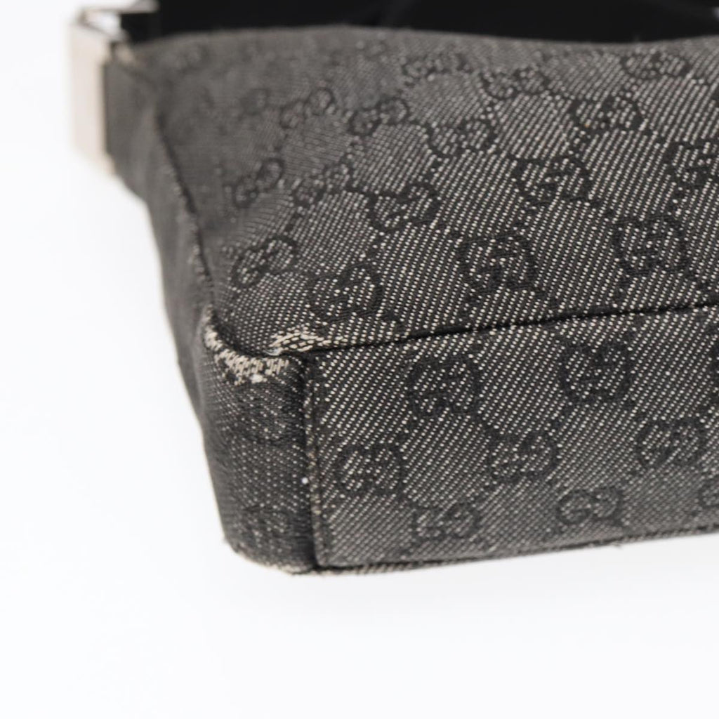 GUCCI GG Canvas Shoulder Bag Gray Silver 35098 ti2032