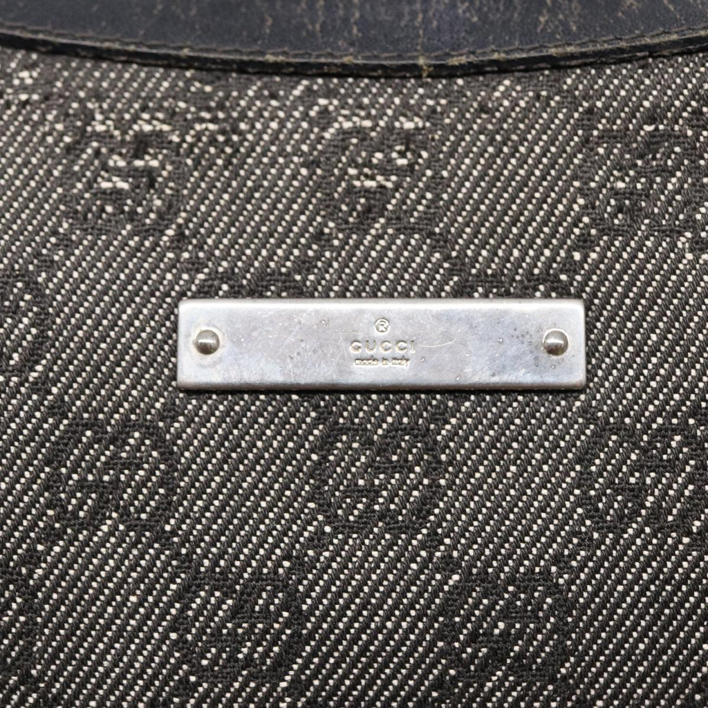 GUCCI GG Canvas Shoulder Bag Gray Silver 35098 ti2032