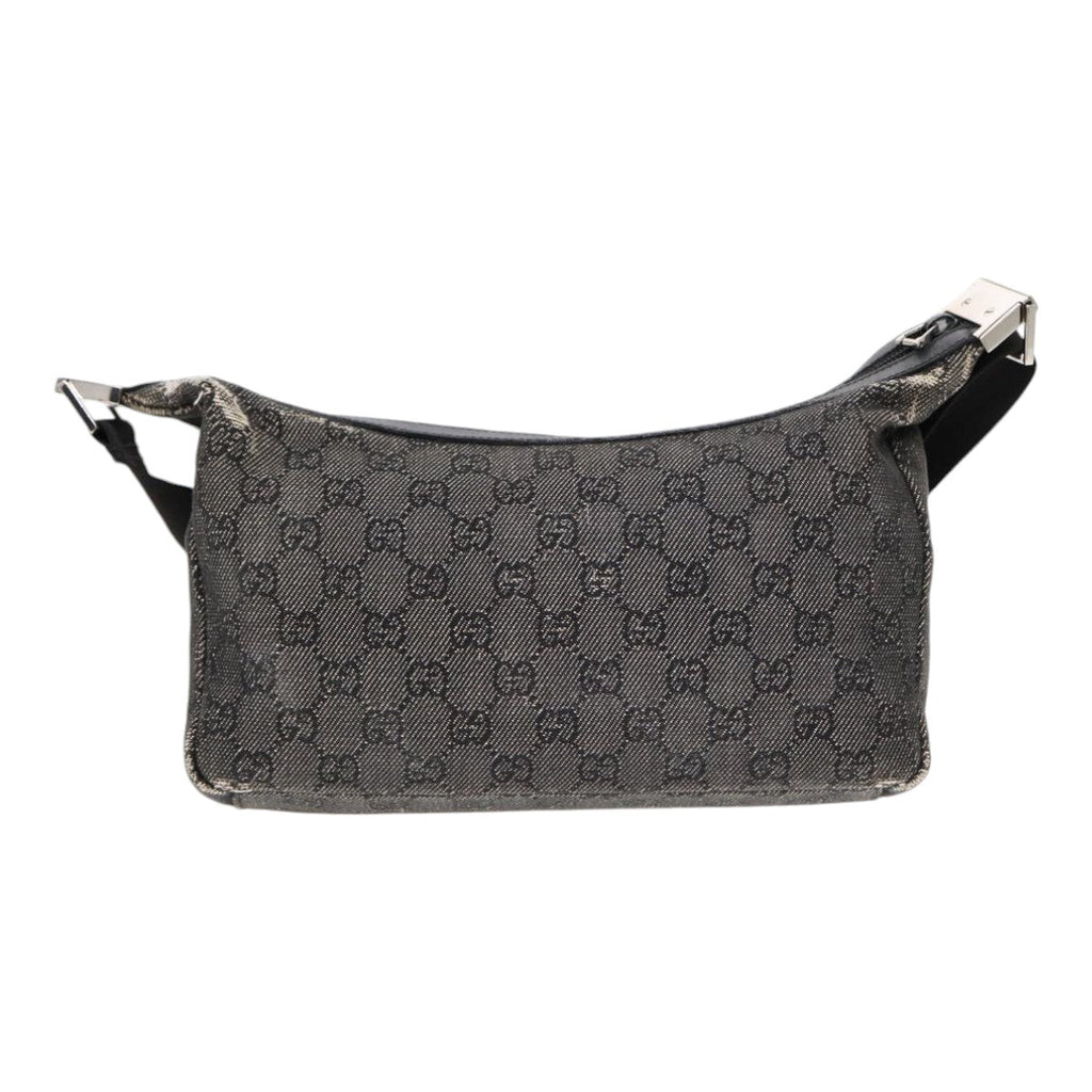 GUCCI GG Canvas Shoulder Bag Gray Silver 35098 ti2032