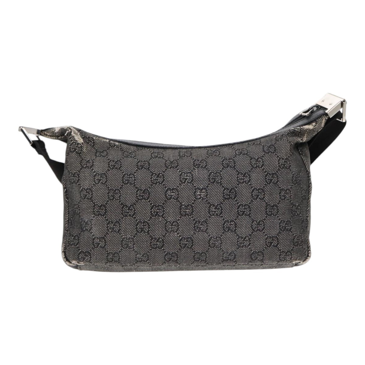GUCCI GG Canvas Shoulder Bag Gray Silver 35098 ti2032