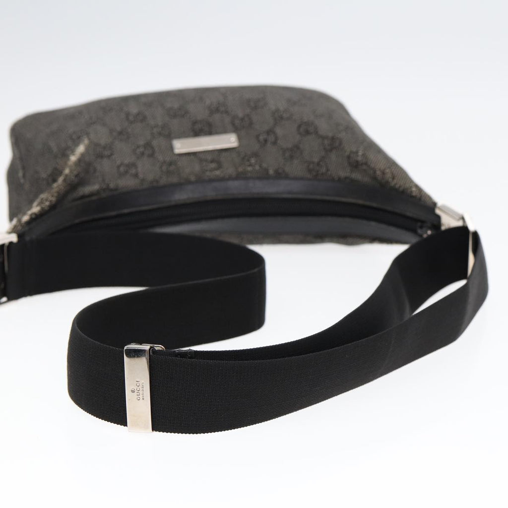 GUCCI GG Canvas Shoulder Bag Gray Silver 35098 ti2032