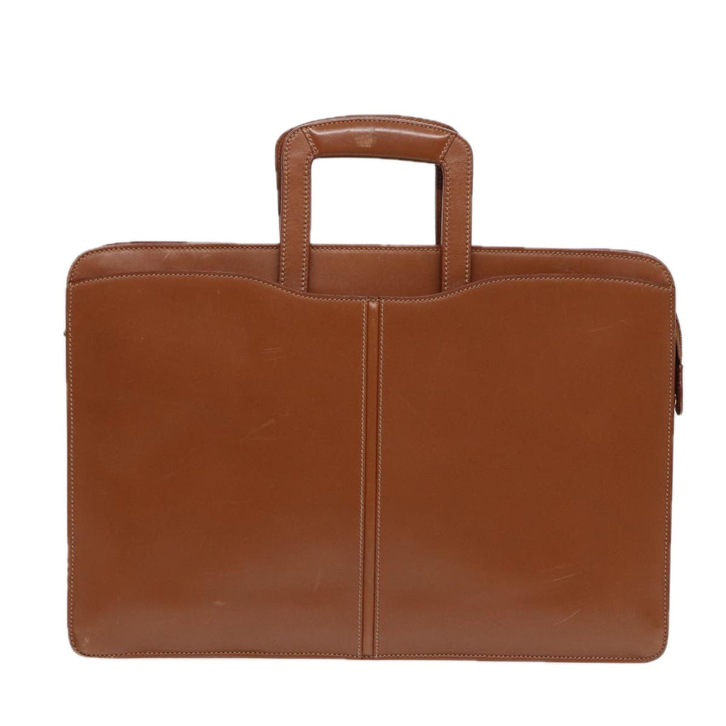 GUCCI Hand Bag Leather 2way Brown Gold ti2042