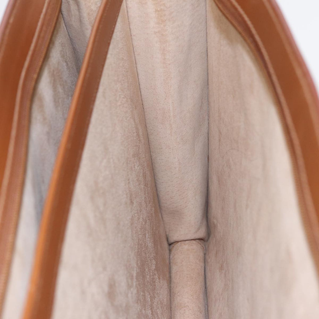 GUCCI Hand Bag Leather 2way Brown Gold ti2042