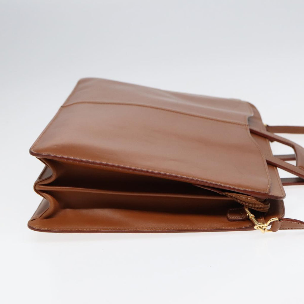 GUCCI Hand Bag Leather 2way Brown Gold ti2042
