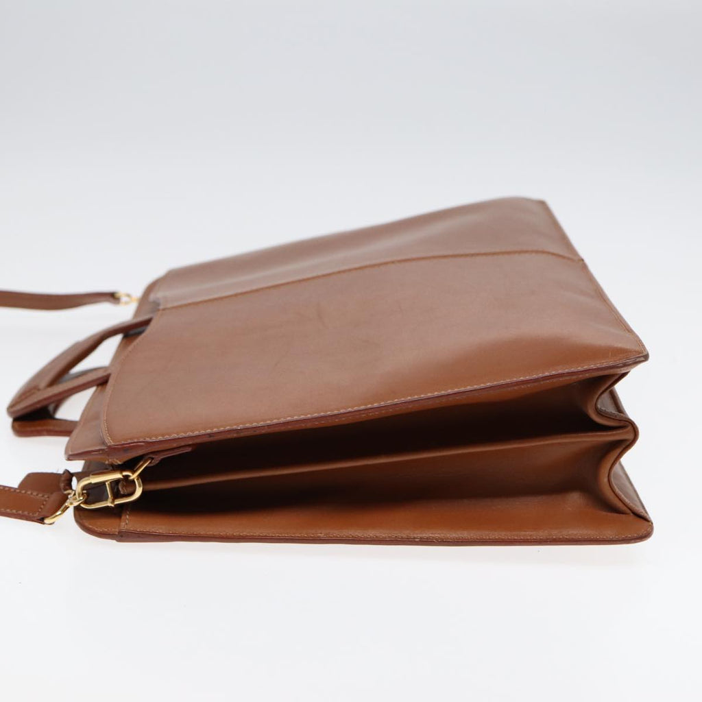 GUCCI Hand Bag Leather 2way Brown Gold ti2042