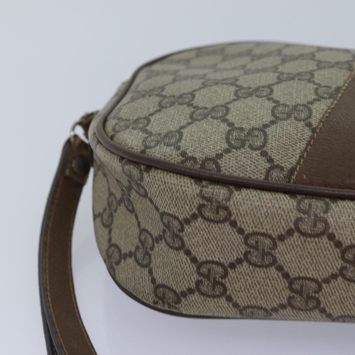 GUCCI GG Supreme Web Sherry Line Clutch Bag PVC Beige Red 89 01 034 ti2044